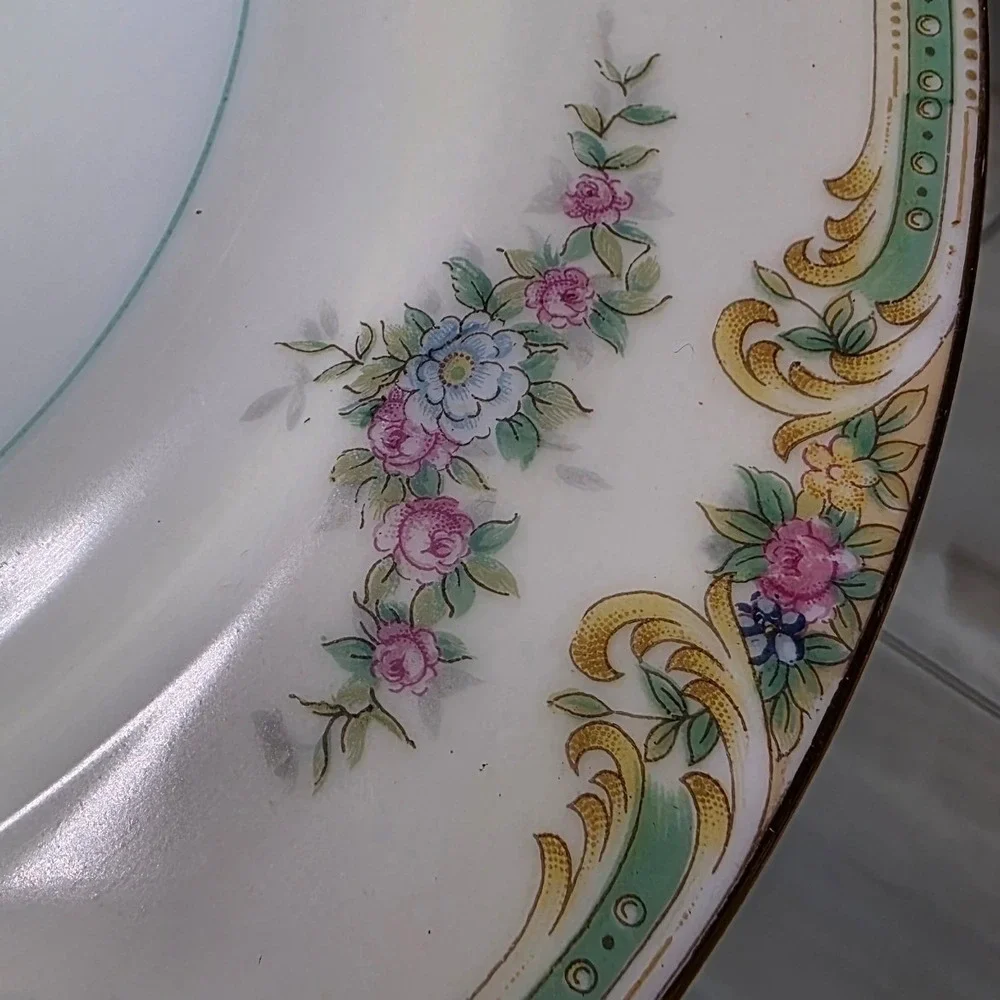 Noritake China Plaza Dinner Plates Set‎ of 5 Vintage Floral Gold Trim Japan 10
